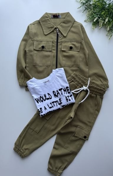 Gabardin Kumaş 3'lü Set - Yeşill