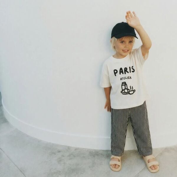 Asarkids La'ciel Paris Çizgili Atelier 2'li Set - Beyaz Siyah