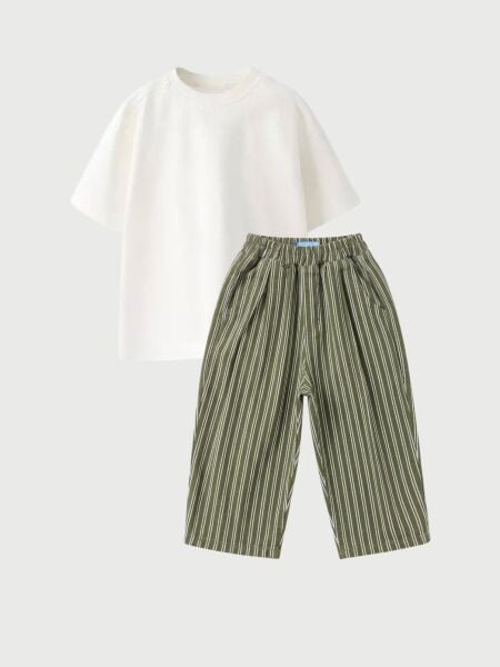 Asarkids La'ciel Paris Çizgili Balon Pantolon  - Yeşil