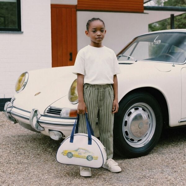 Asarkids La'ciel Paris Çizgili Balon Pantolon Tişört 2'li Set - Yeşil Beyaz