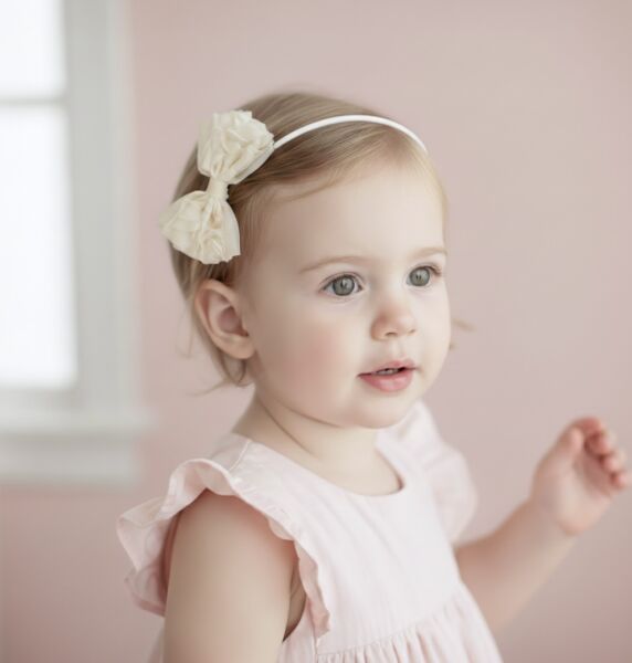 Asarkids  Gül Aplikeli Taç - Ekru