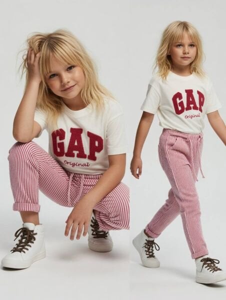 Asar Kids Punch Nakışlı Logolu Çizgili Uzun Alt 2’li Takım -  Pembe