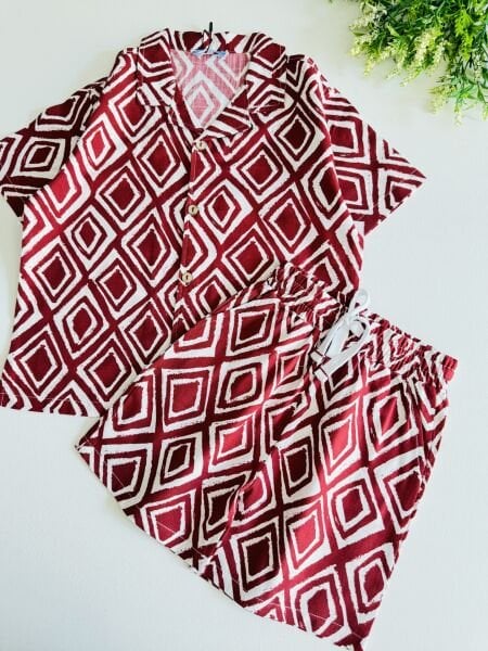 La'ciel Paris Keten Gömlekli Kıvanç Takım - Bordo