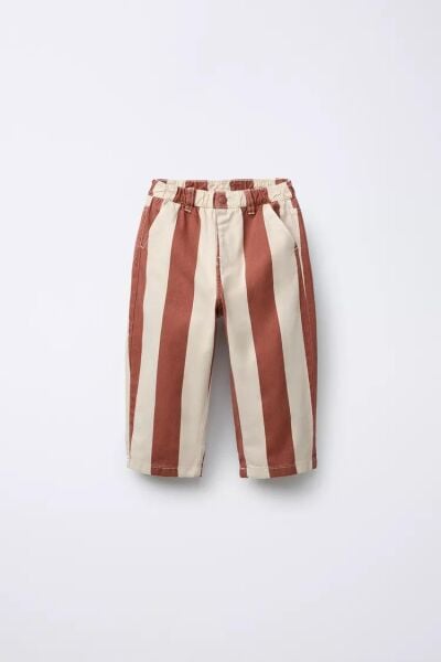 Çizgili Pantolon  - Kiremit