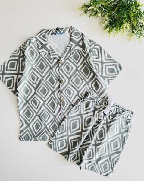 La'ciel Paris Keten Gömlekli Kıvanç Takım - Soft Yeşil