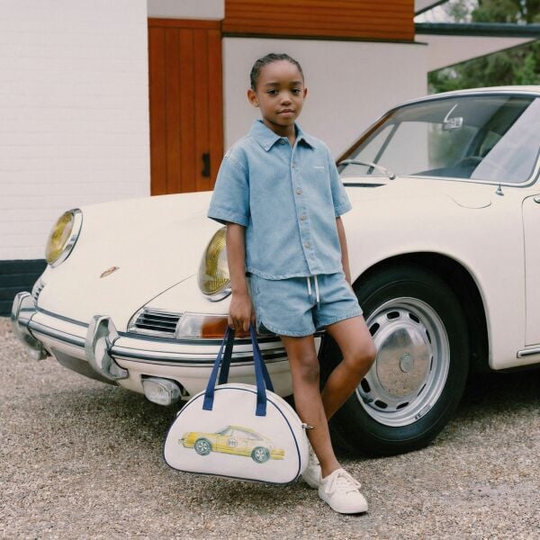 Asarkids La'ciel Paris Unisex Kullanıma Uygun Denim Gömlek Şort 2'li Takım - Mavi