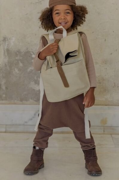 Asar Kids Naturel Tarz Kanvas Çanta - Krem