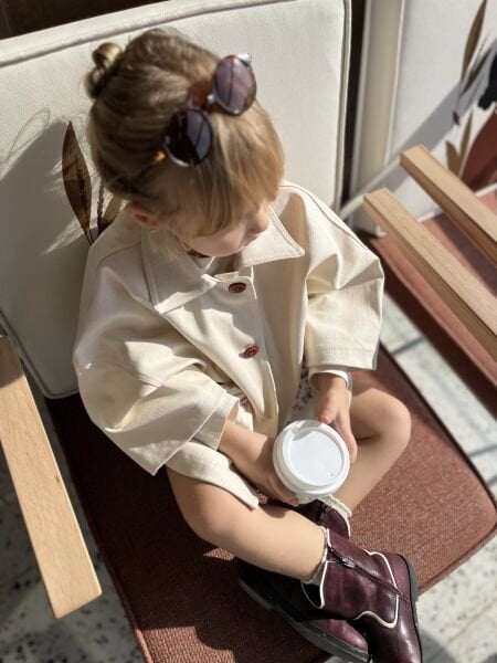 Cebi Etnik Desenli Trençkot - Bej