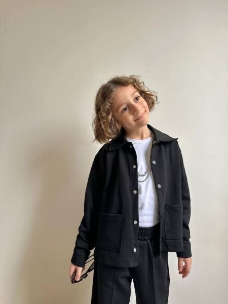 Asarkids Ceket Pantolon 3'lü Takım - Siyah