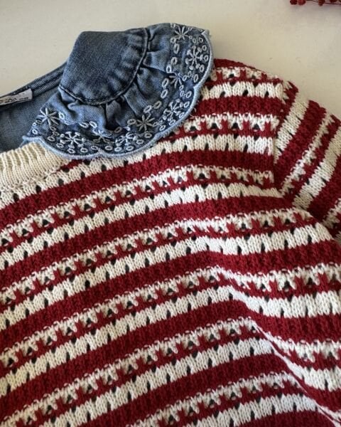 Nakış Yaka Detaylı Mısra Takım - Kırmızı