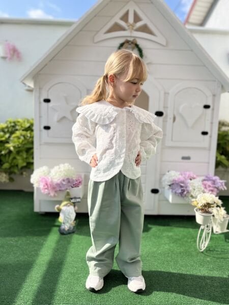 Vintage Fistolu Asya Gömlek - Beyaz