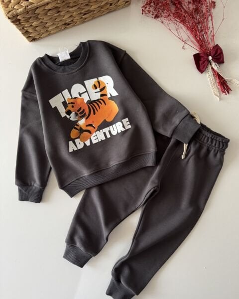 Tiger Baskılı Takım - Füme