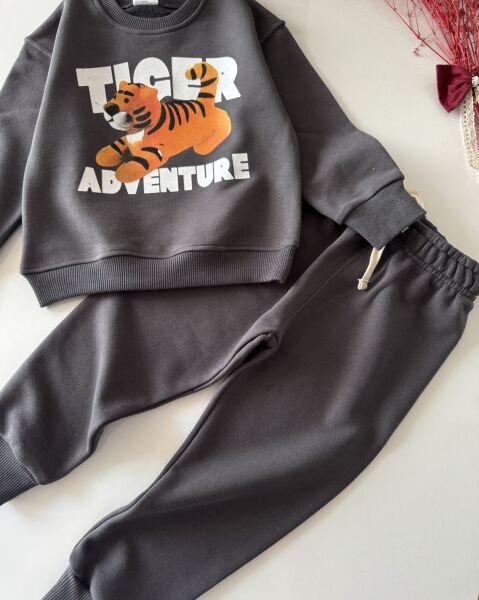 Tiger Baskılı Takım - Füme