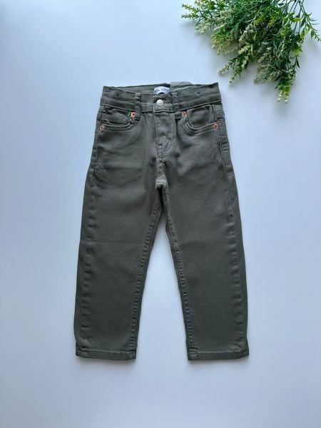 Boru Paça Likralı Pantolon - Yeşil