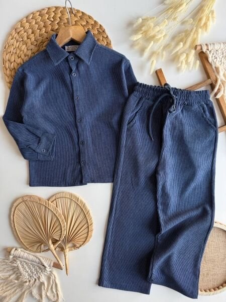 Kadife Fitilli 2'li Takım - Lacivert