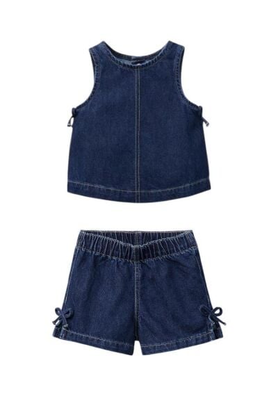 Denim Şort Duru Takım - Mavi