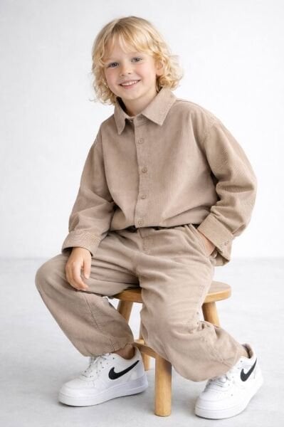 Kadife Fitilli 2'li Takım - Kahve