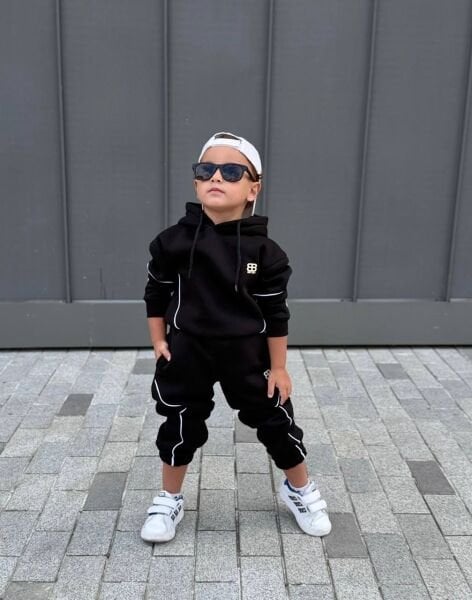 Kenarları Biyeli Şardonlu 2'li Takım - Siyah