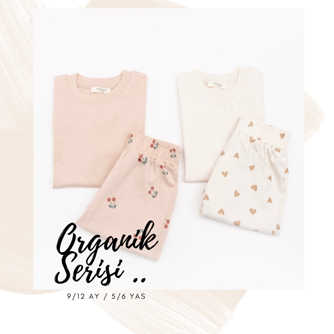 Vera Organik Kiraz Baskılı Takım -Soft Vizon