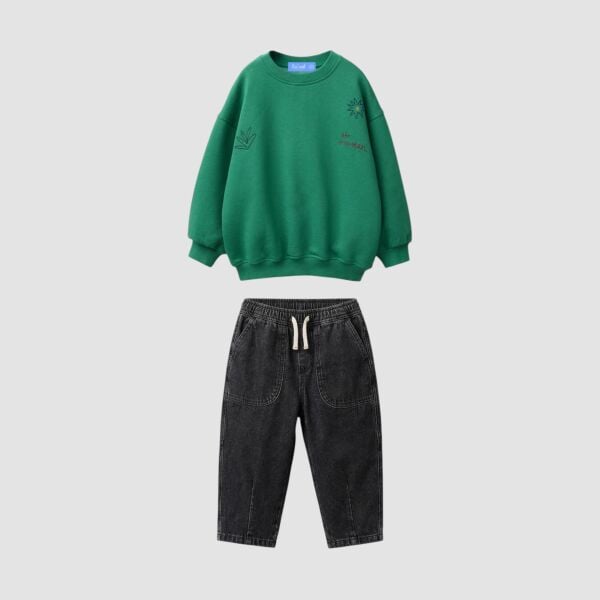 La’ciel  Paris Nakışlı Seat Pantolon Takımı - Yeşil