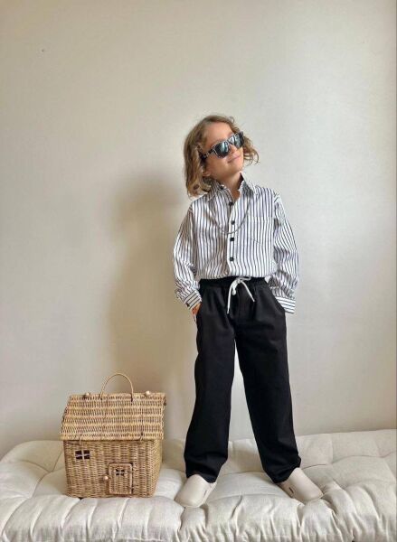 Asarkids Gömlek Pantolon 2'li Takım - Siyah