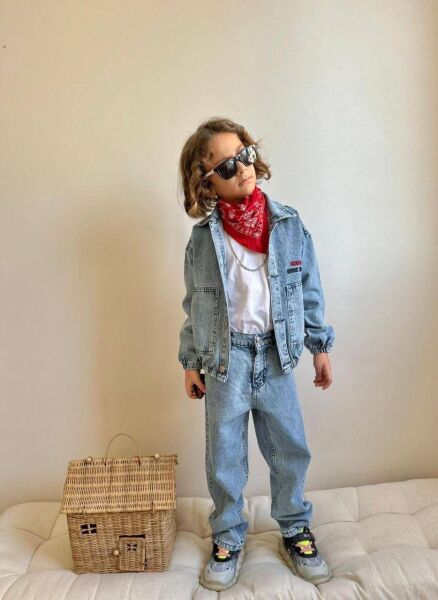 Asarkids Denim Ceketli 2'li Takım - Mavi