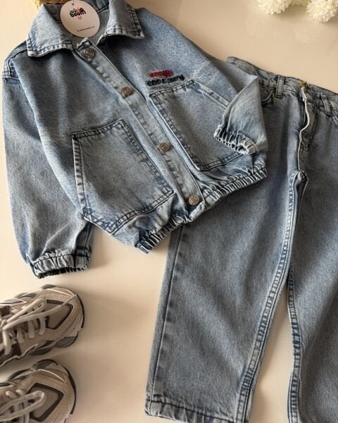 Asarkids Denim Ceketli 2'li Takım - Mavi