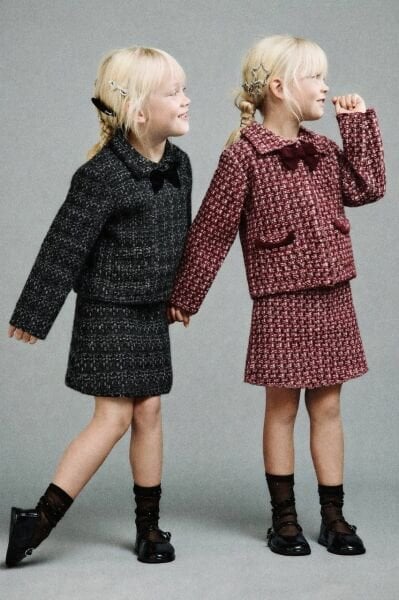 Fiyonk Aplikeli Ceketli Etekli Tüvit Takım - Bordo