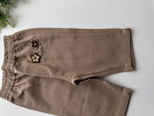 Cemre Organik Keten Pantolon - Soft Kahve