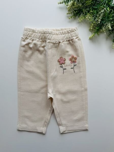 Cemre Organik Keten Pantolon - Soft Krem