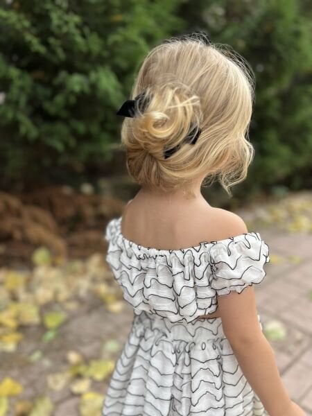 Dokulu Etekli 2’li Nehir Takım - Siyah Beyaz