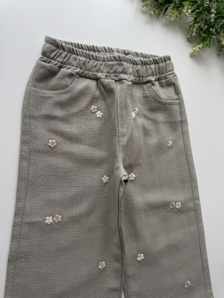 Cemre Organik Keten Pantolon - Soft Haki