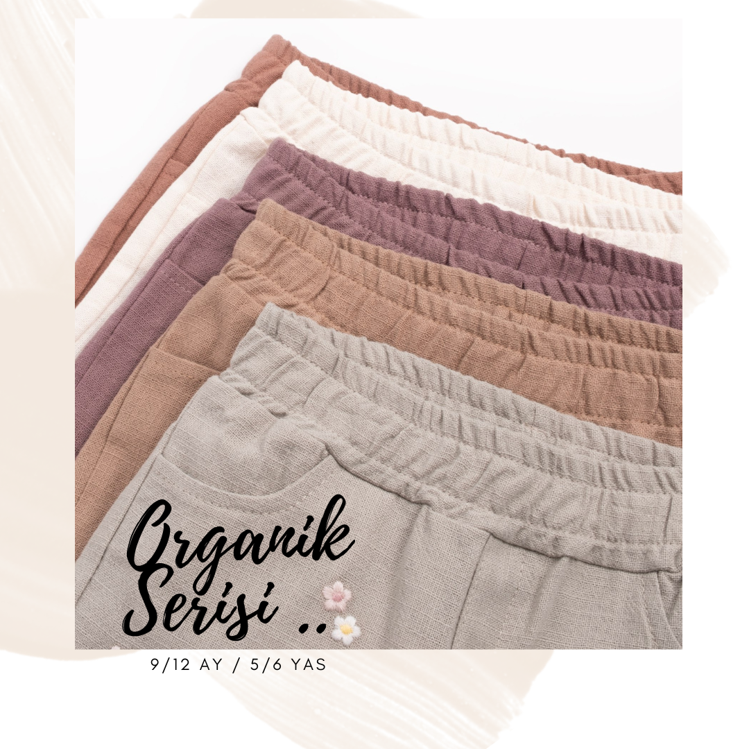 Cemre Organik Keten Pantolon - Soft Haki