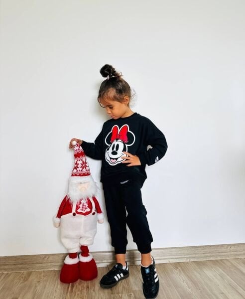 Karakter Baskılı Deniz Eşofman Takım - Siyah