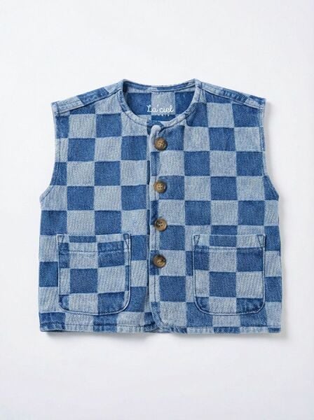 La'ciel Paris Dama Denim Yelek - Mavi