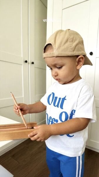 Asarkids Sloganlı Çizgili 2'li Takım - Mavi