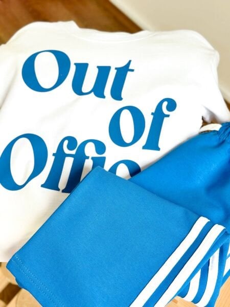 Asarkids Sloganlı Çizgili 2'li Takım - Mavi