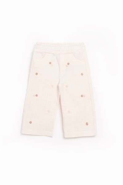 Cemre Organik Keten Pantolon - Soft Krem