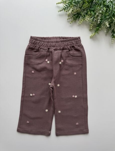 Cemre Organik Keten Pantolon - Soft Mürdüm