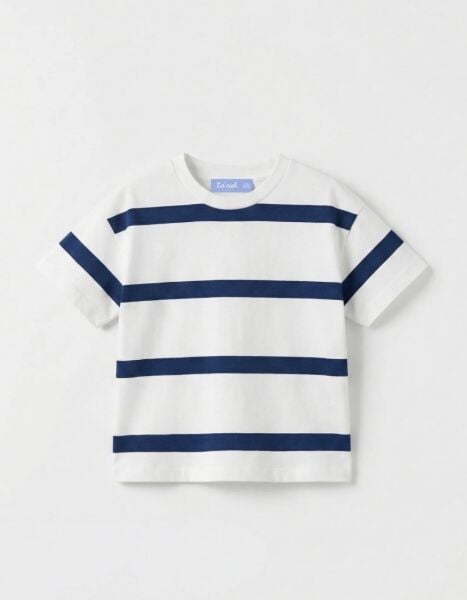 Asarkids  La'ciel Paris Çizgili Tişört - Mavi Beyaz