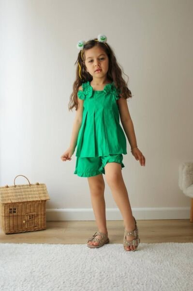 Kalın Askı Fiyonk Detaylı Nehir Takım - Yeşil