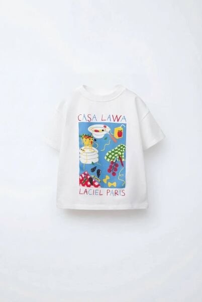 Asarkids La'ciel Paris Casa Lawa Kareli Pantolon 2'li Takım - Beyaz Mavi