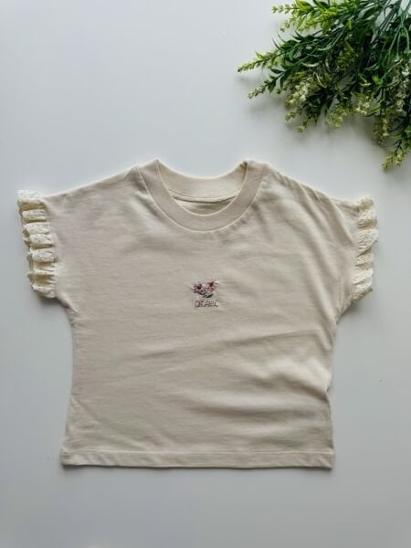 Cemre OrganikPamuklu Tişört - Soft Krem