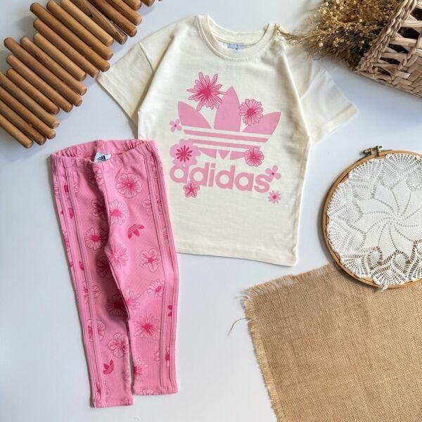Asarkids 3 Çizgili Taytlı Takım - Pembe