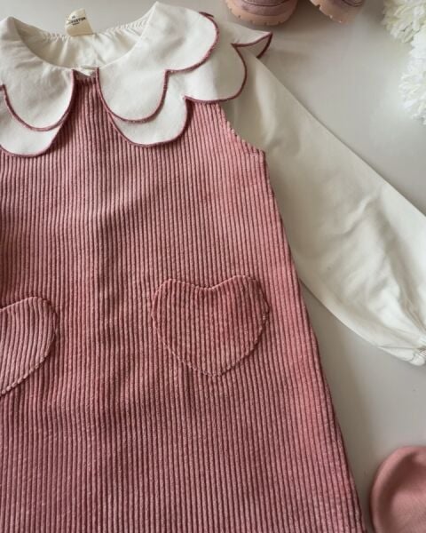 Asarkids Kadife Kalpli 2'li Jile Takım - Pembe