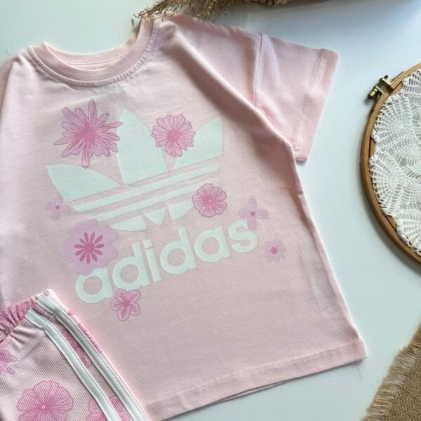Asarkids 3 Çizgili Taytlı Takım - Pembe Pudra