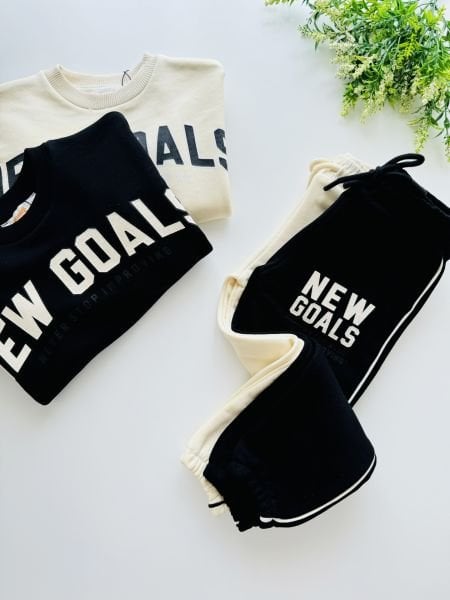 New Goals Sloganlı Takım - Siyah