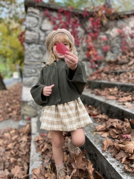 Salaş Ceket Balon Etek Takım - Yeşil