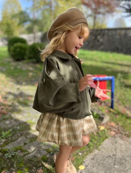 Salaş Ceket Balon Etek Takım - Yeşil