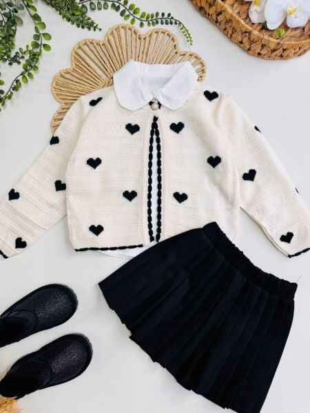 Asar Kids Triko Kalpli 3'lü Set - Beyaz